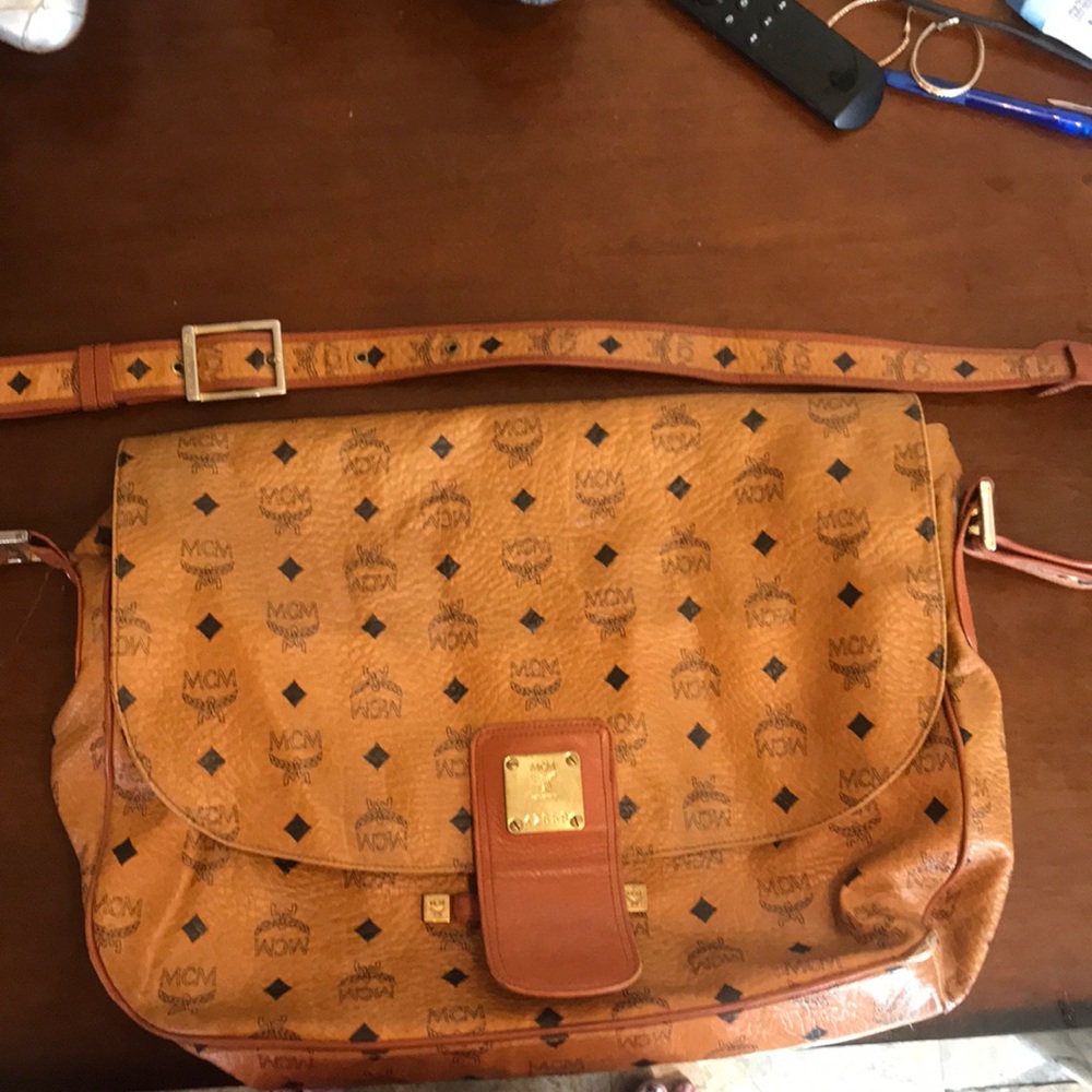 MCM large travel bag with large cross body strap
